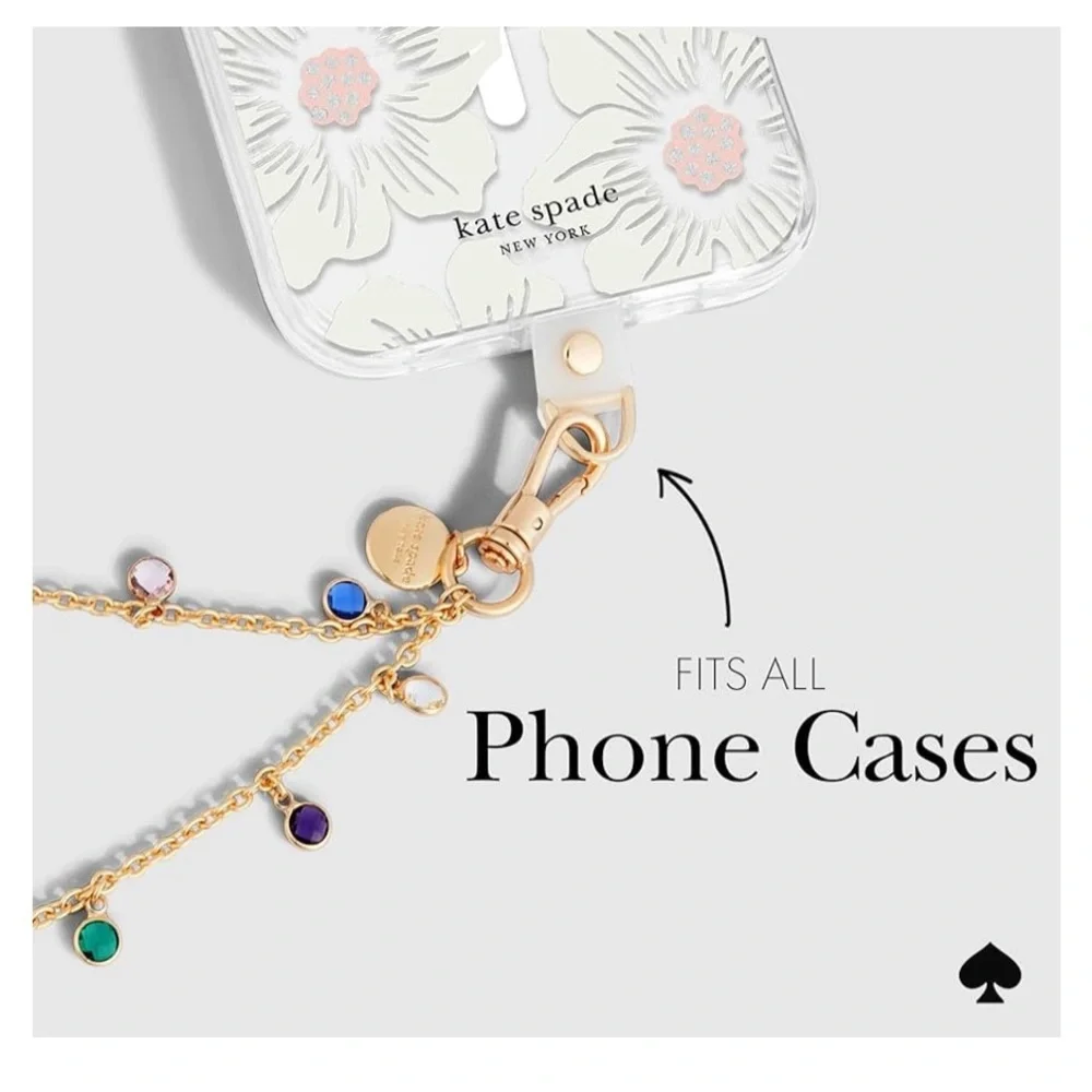 NIB Kate Spade Gold Gem Phone Charm